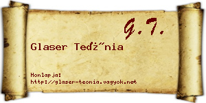 Glaser Teónia névjegykártya